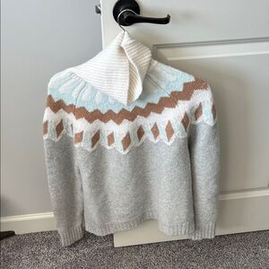 Jcrew Women's Gray and Cream Sweater